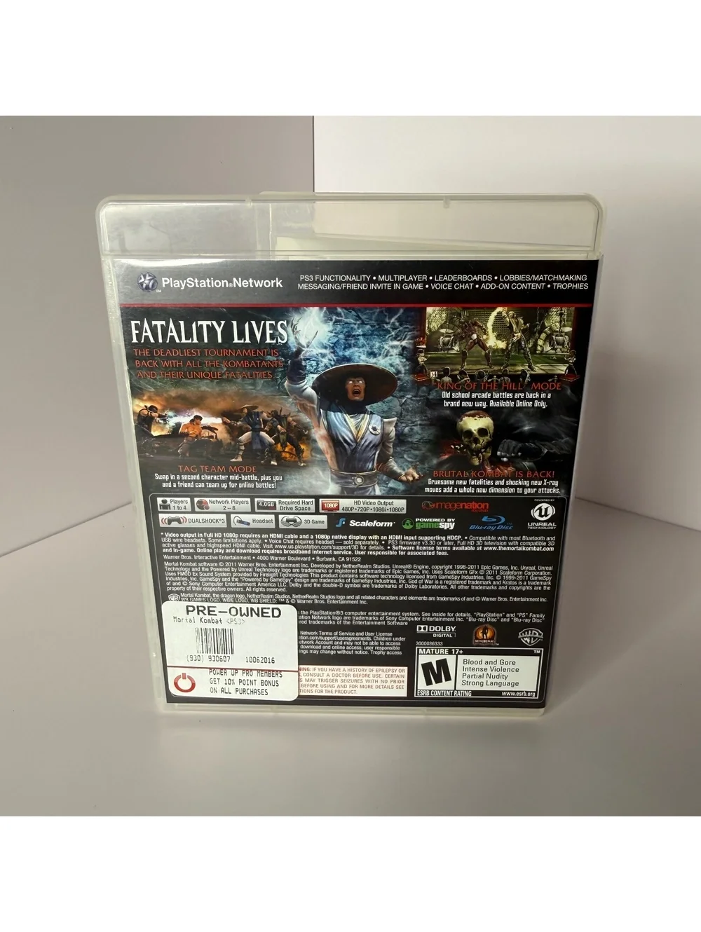 Mortal Kombat PS3 Pre-Owned Fighting Game PlayStation 3
